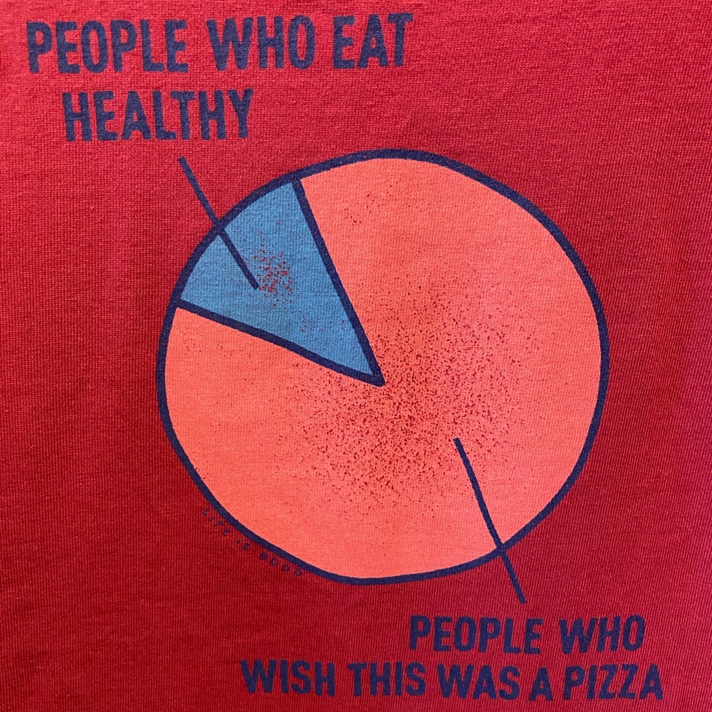 Life is Good crusher tshirt. EUC. People who wish this was a pizza
